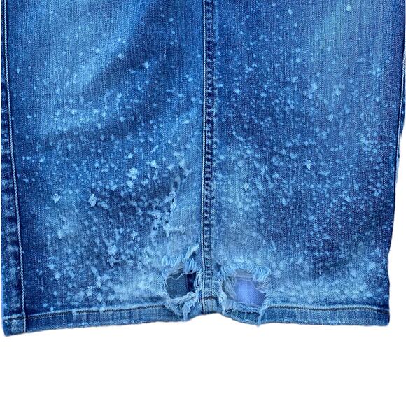 New Citizens of Humanity Karmen Splattered Shredded Ripped Pencil Jean Skirt 27 - Picture 7 of 15